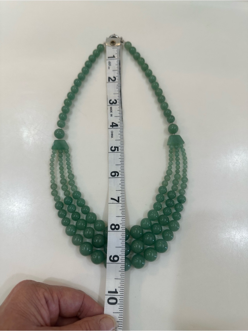 Southwestern Green Aventurine 16” Long 3 Strand Beaded Necklace & Bracelet Set - Picture 8 of 10